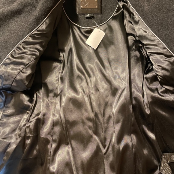 NWT MACKAGE XS Raffy Wool Cashmere Double Breasted Peacoat w/ Leather Details - Picture 11 of 15